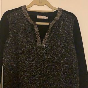 Tory Burch Courtney Tunic - black sparkle sweater